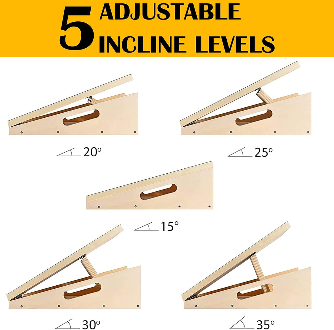 Professionelles Schrägbrett aus Holz, verstellbares Neigungsbrett und Wadendehner, Stretch-Brett - e