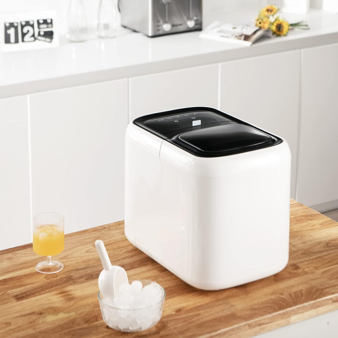 GOPLUS Eiswürfelmaschine von 15 kg/24H, Eiswürfelbereiter mit 2 Würfelgrössen, 2L Wassertank, Selbst