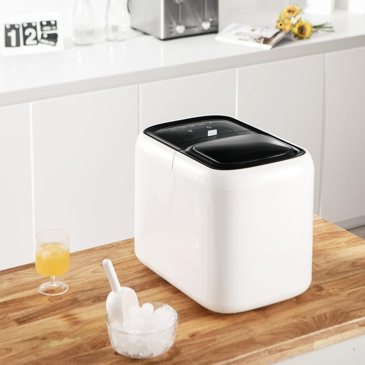 GOPLUS Eiswürfelmaschine von 15 kg/24H, Eiswürfelbereiter mit 2 Würfelgrössen, 2L Wassertank, Selbst