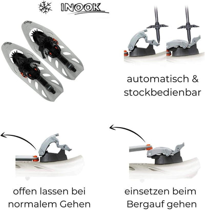 Inook EXPERT Schneeschuhe I Schneeschuhe mit Steighilfe I EU 36-47 I Schneeschuh Set mit praktischer