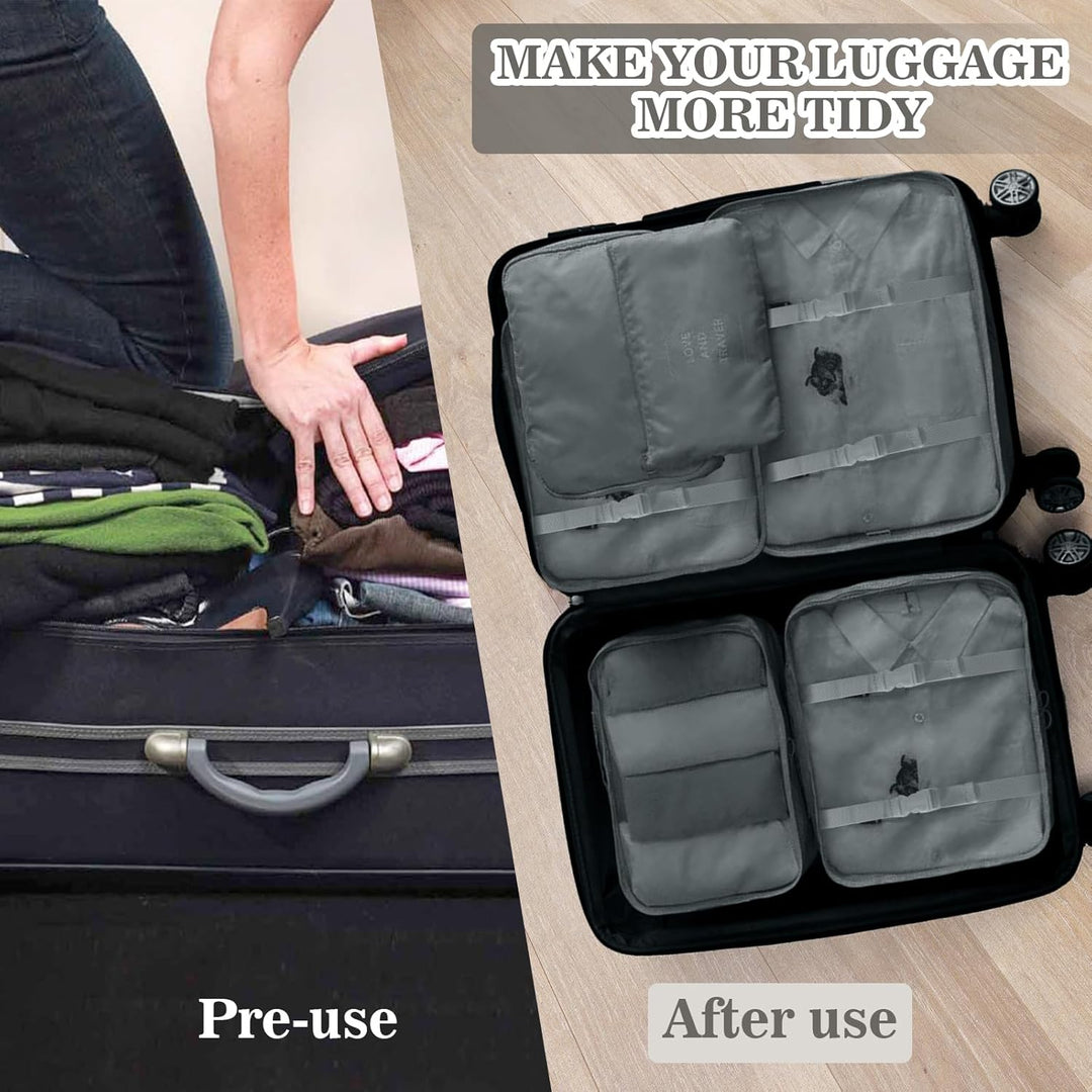 Koffer Organizer Set, 15 Stück Packing Cubes, Wasserdichte Kleidertaschen für Urlaub und Reisen, Tra