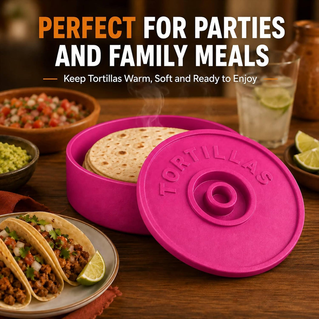 A TODA LECHE Tortilla Warmer - Mexikanischer Tortillero zum Warmhalten Tortilla - Quesadillas - Mexi