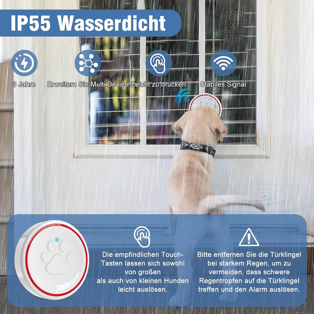 ChunHee Katzenklingel/Hundeklingel Buzzer Hund Haustier Türglocken Sensor Berührt Wasserdicht Türkli