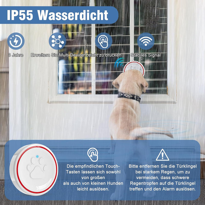ChunHee Katzenklingel/Hundeklingel Buzzer Hund Haustier Türglocken Sensor Berührt Wasserdicht Türkli