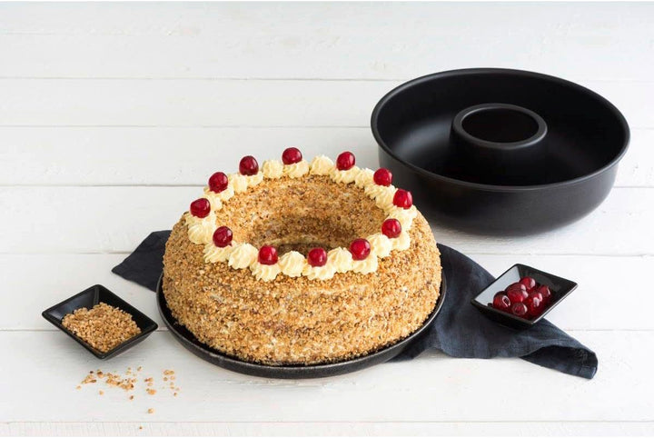 Zenker Frankfurter Kranz Ø 28 cm BLACK METALLIC, runde Kuchenform mit Antihaftbeschichtung, Backform