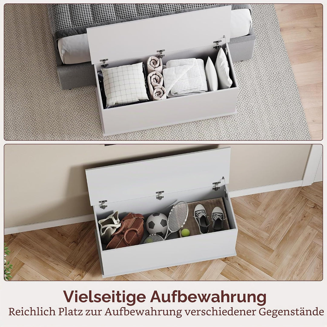 Vida Designs Leon Stauraum Ottomane Holztruhe mit Deckel Sitzhocker Fensterbank Decken Bettzeug Spie