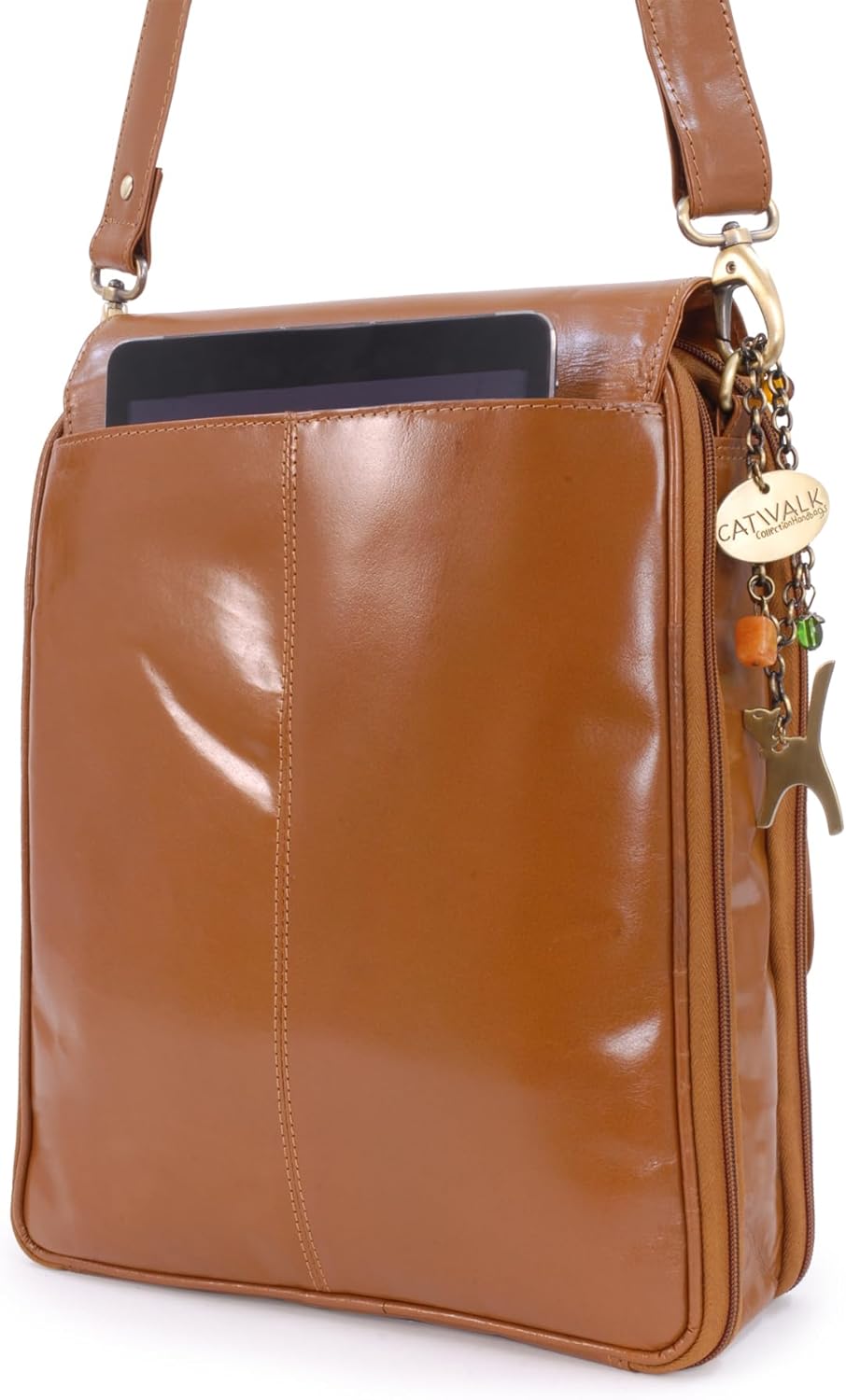 Catwalk Collection Handbags - Damen Leder Umhängetasche - Crossbody Bag/Handtasche Gross - Abnehmbar