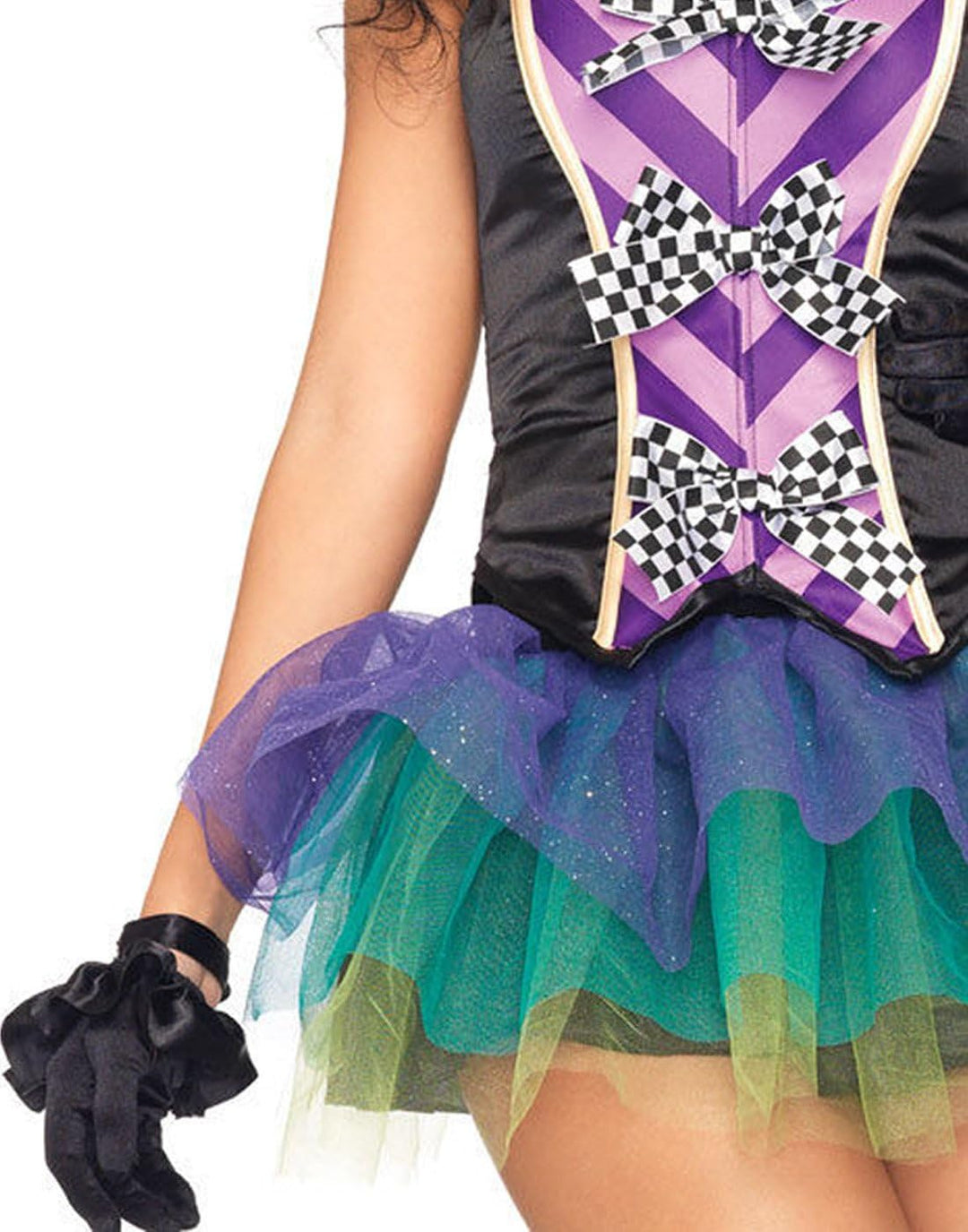 Leg Avenue 83926 - Verlockende Mad Hutter Kostüm Set, Grösse L, schwarz/lila