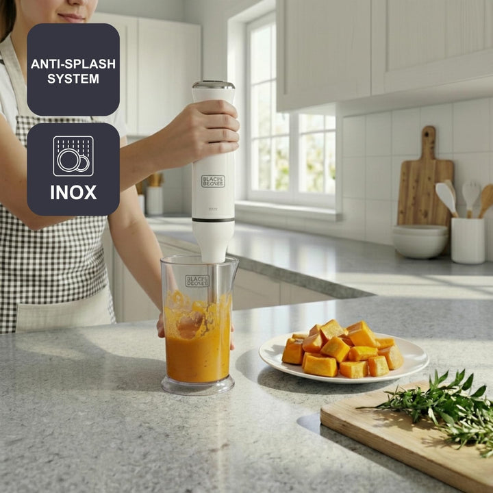 BLACK+DECKER – Stabmixer BXHBA750E | 750W | 20 Geschwindigkeiten | Turbo-Funktion | Edelstahlklingen