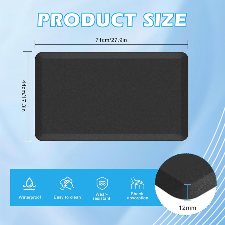 Anti-Ermüdungsmatte 71x44 cm, 1,2 cm Dicke Ergonomische Arbeitsplatzmatte, Anti Fatigue rutschfest S