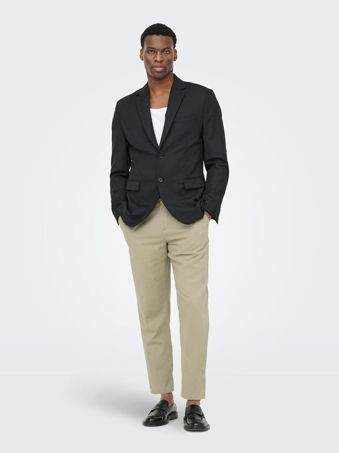 Only &amp; Sons Herren Hose Onsleo Crop Linen Mix 0048 Pant 31W / 34L Chinchilla, 31W / 34L Chinchilla