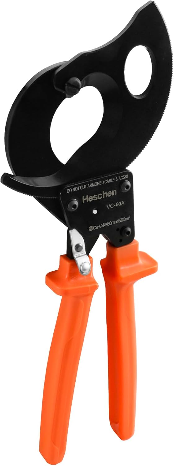 Heschen Ratschen-Kabelschneider VC-60A für 60 mm/500 mm² Abisolierzange, Hand-Crimpzange