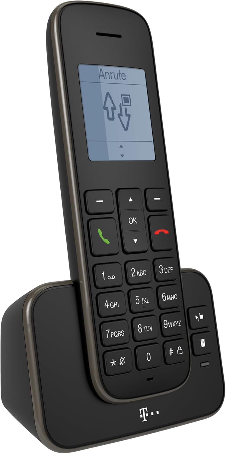 Telekom Sinus A207 Schnurlostelefon (mit Anrufbeantworter) schwarz Telefon mit Anrufbeantworter