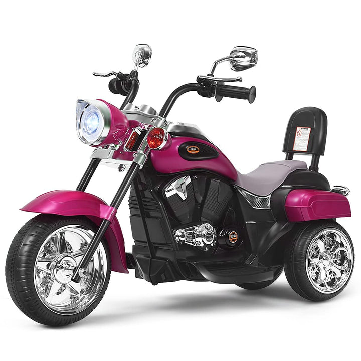 FANTASK Kinder Elektromotorrad mit verstellbarem Scheinwerfer, Dreirad Elektromotorrad mit Sound, Ho