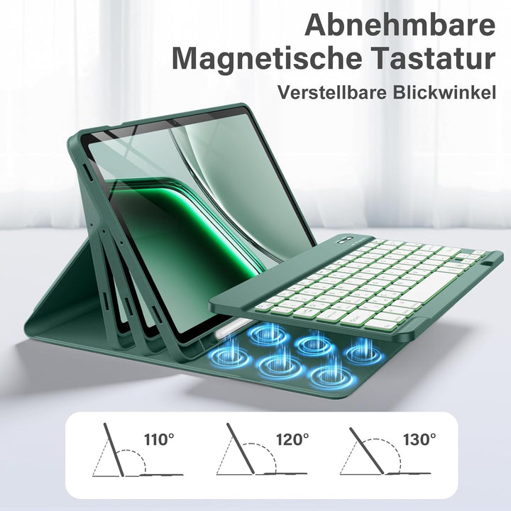 Vobafe Tastatur Hülle für Samsung Galaxy Tab S10 Lite/S10 FE/S9 FE 10.9 Zoll/Tab S9 11 Zoll, 7-Farbe