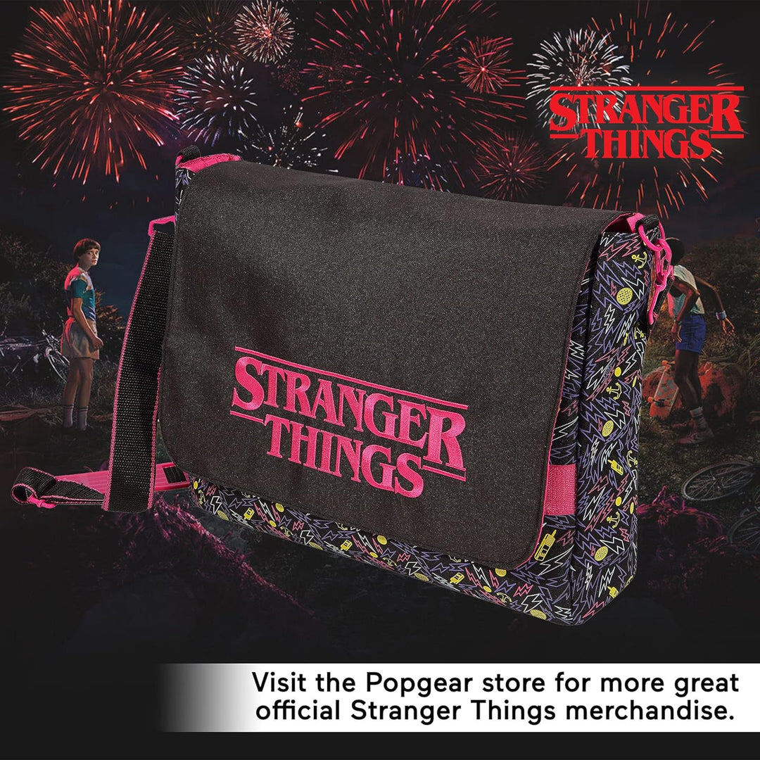 Stranger Things 80er Jahre drucken mit Logo Rucksack, Damen, One Size, Schwarz, Offizielle Handelswa