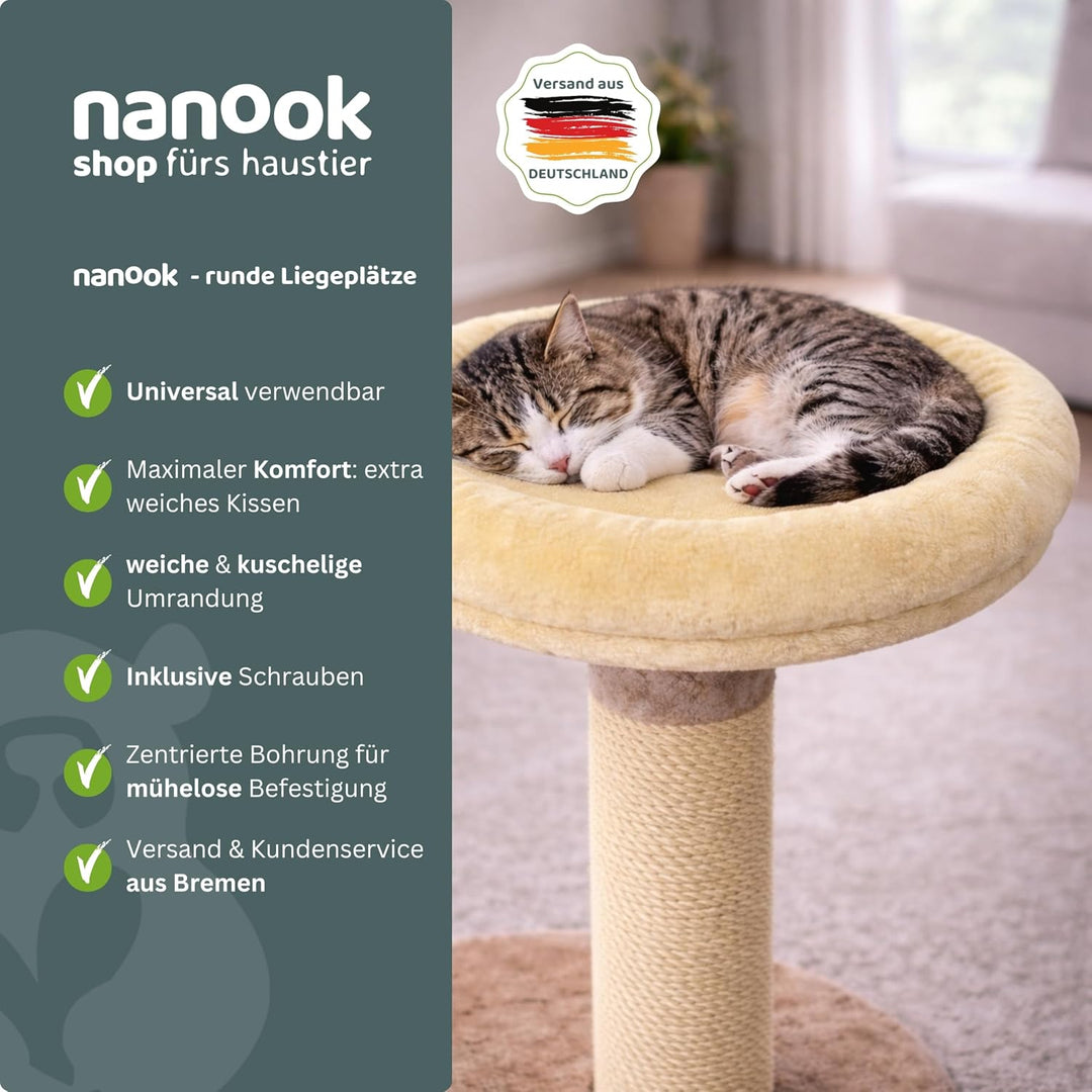 nanook - Liegeplatz, Liegemulde XL - Liegefläche Ø 53 cm - für grosse Katzen geeignet - für M8 M10 K