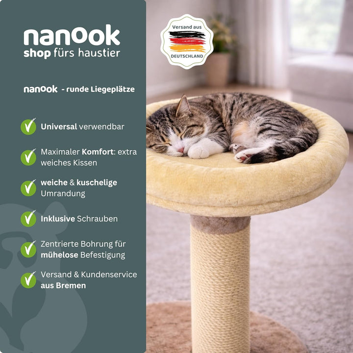 nanook - Liegeplatz, Liegemulde XL - Liegefläche Ø 53 cm - für grosse Katzen geeignet - für M8 M10 K
