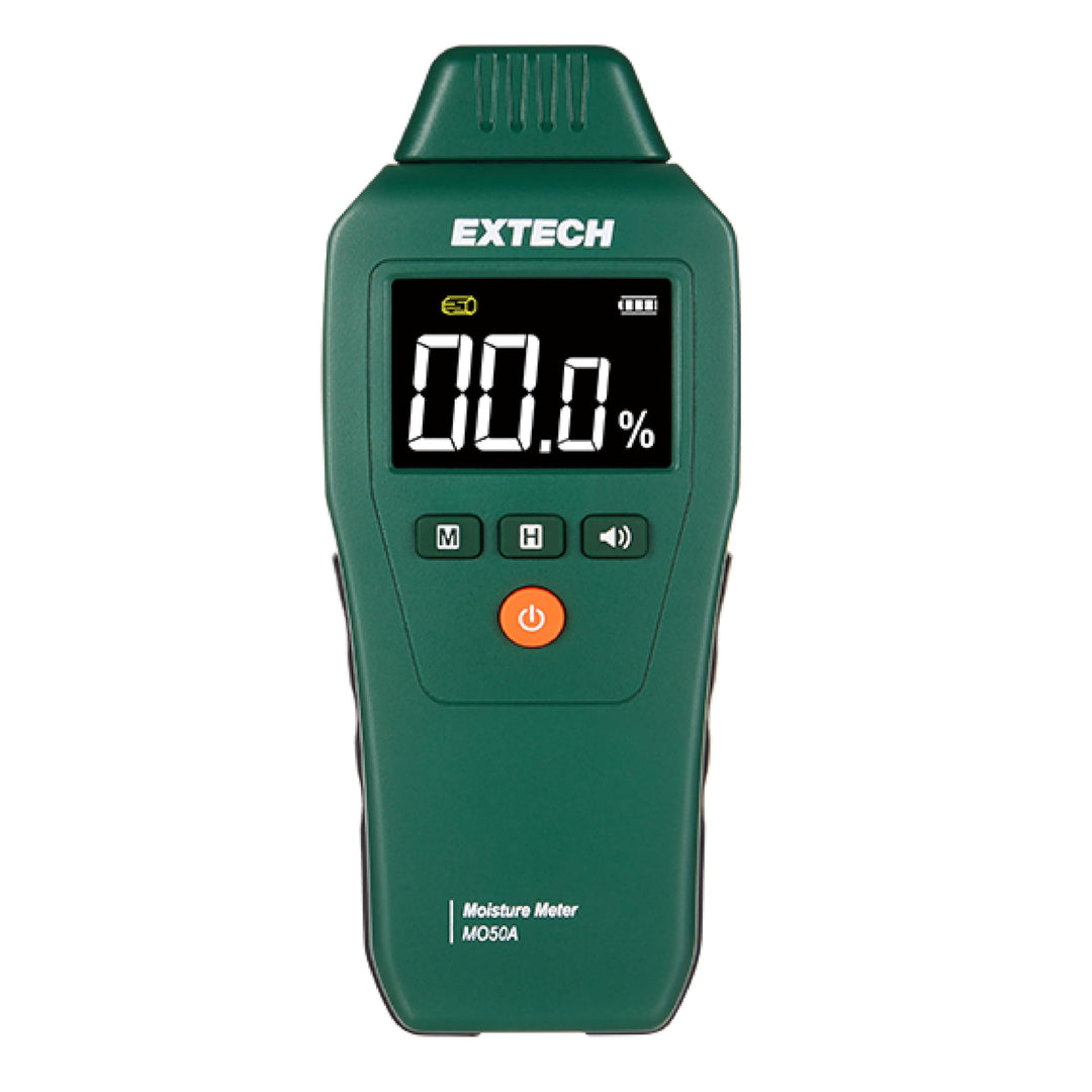 Extech MO50A Kompakter Pin-Feuchtigkeitsmesser, Alarm, LCD | Feuchtigkeit Holz (5-50%) und Baumateri