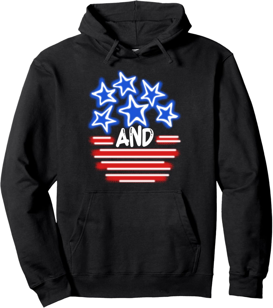 Stars and Stripes Retro Amerikanische Flagge 4. Juli Merica Pullover Hoodie