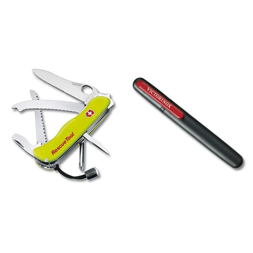 Victorinox Taschenmesser Rescue Tool (15 Funktionen, Frontscheibensäge) gelb Nachtleuchtend &amp; Dual-M