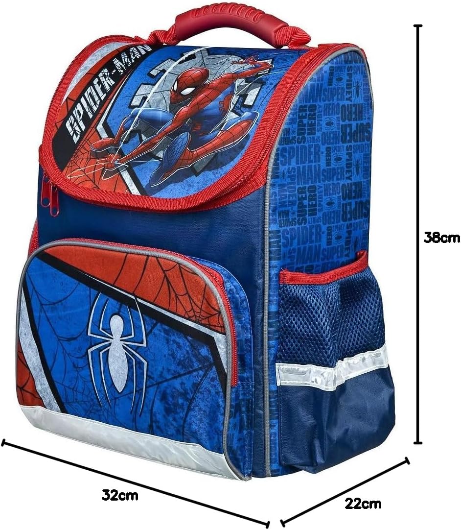 Schulranzen-Set Marvel Spiderman 16 TLG. mit Federmappe, Dose, Flasche, Sporttasche, grosse Schultüt