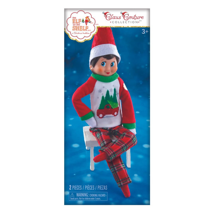 The Elf on the Shelf Claus Couture® Weihnachtsbaum Pyjama | Oberteil mit Weihnachtsbaum-Motiv & Kari