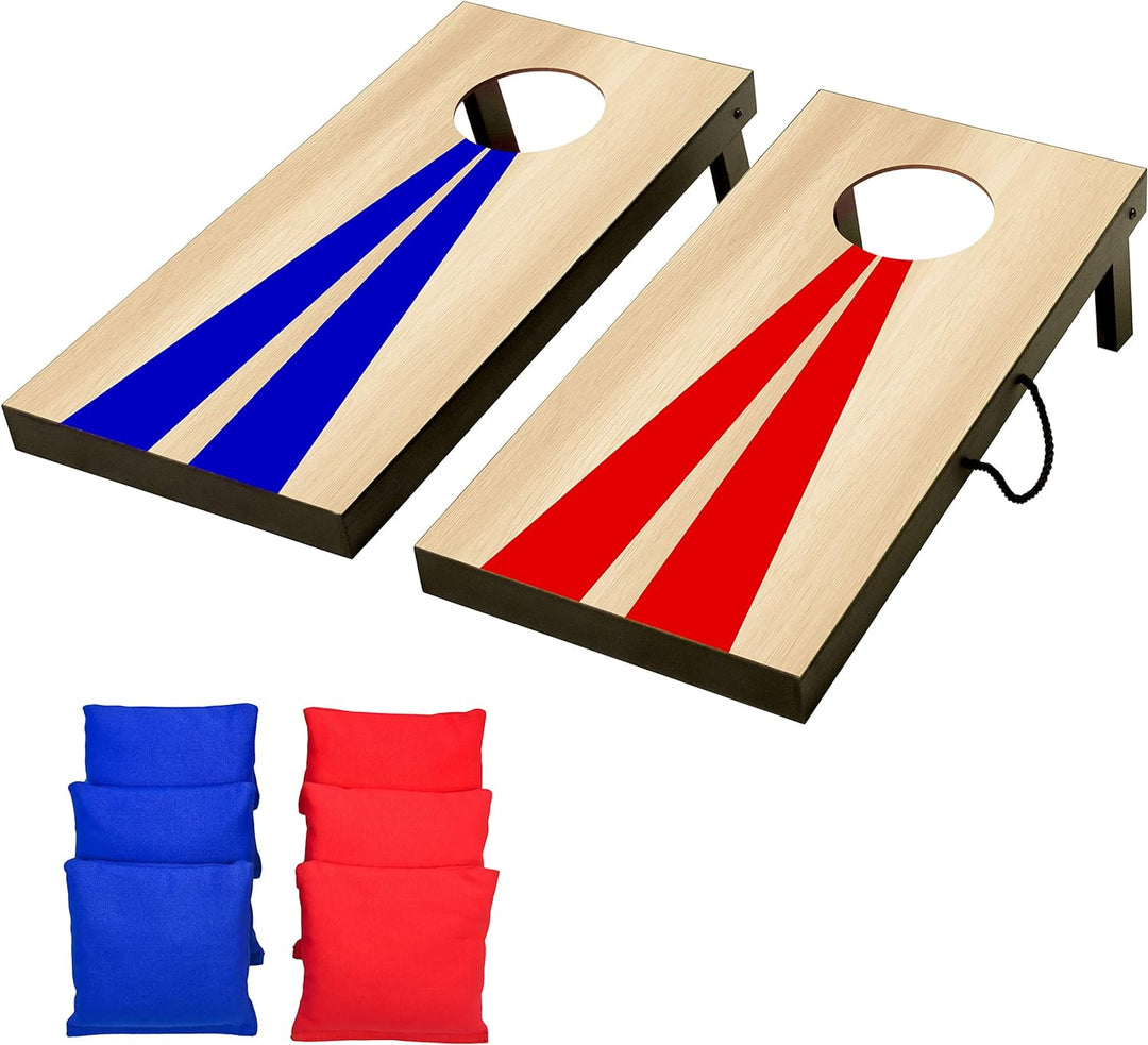 GoSports Cornhole Spielset mit 6 Sitzsäcken, tragbar, ideal zum Spielen im Innen- und Aussenbereich