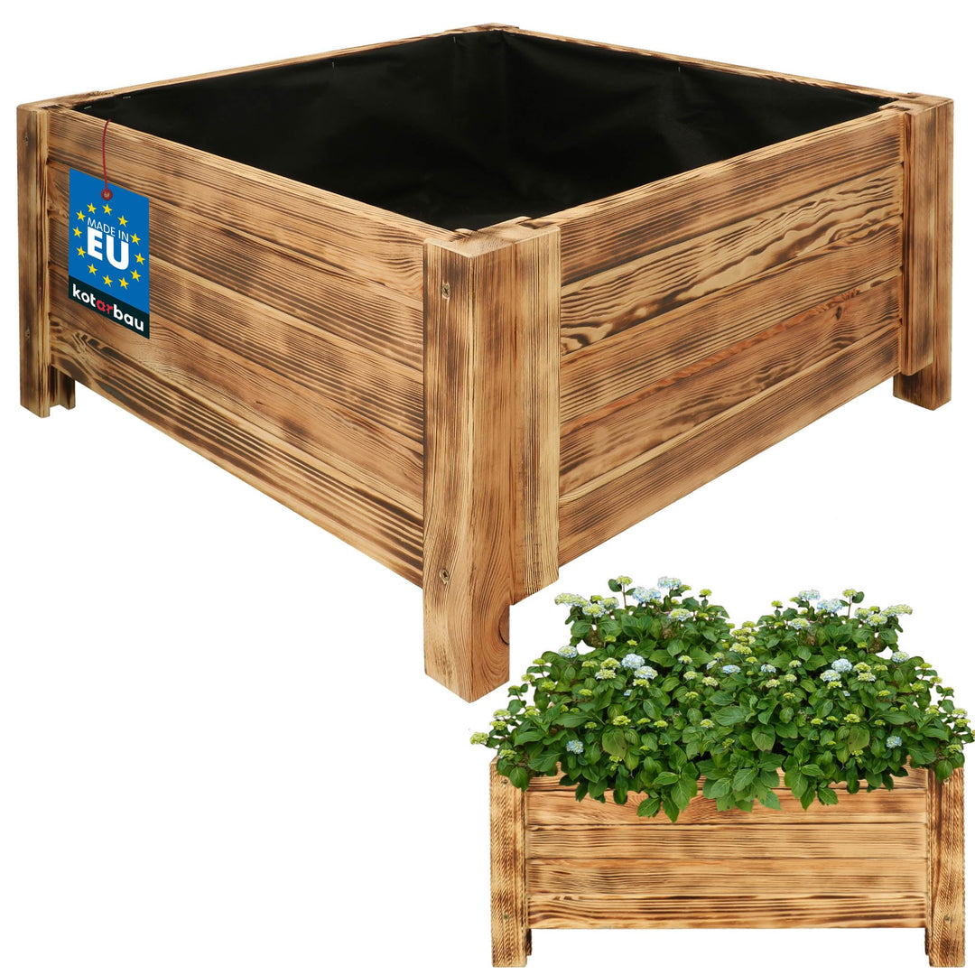 KOTARBAU® Blumenkasten - 60 x 60 x 30 cm - Pflanzkasten mit Vlies - Pflanzkübel gross aussen - Balko