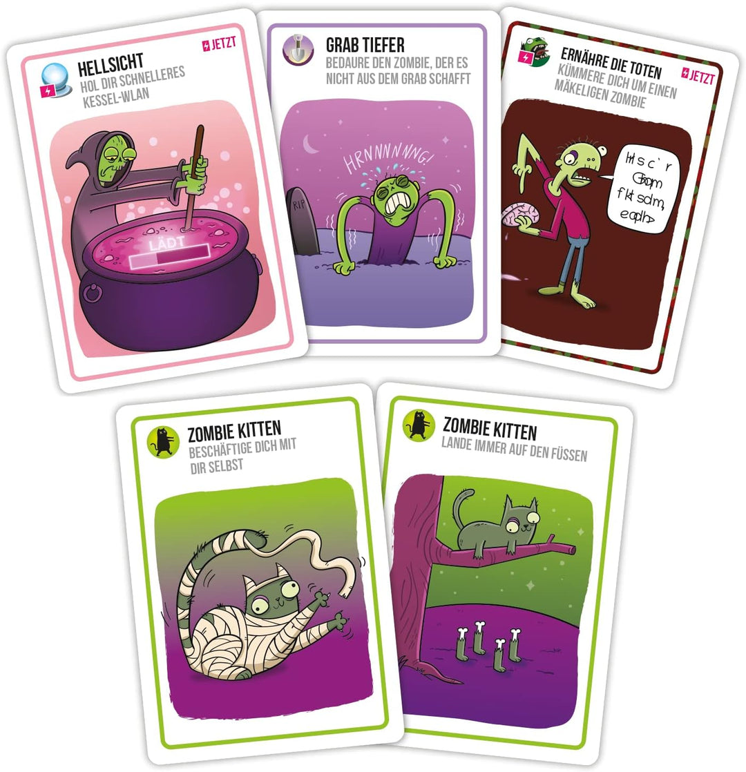 Exploding Kittens, Zombie Kittens, Partyspiel, Kartenspiel, 2-5 Spieler, Ab 7+ Jahren, 15 Minuten, D