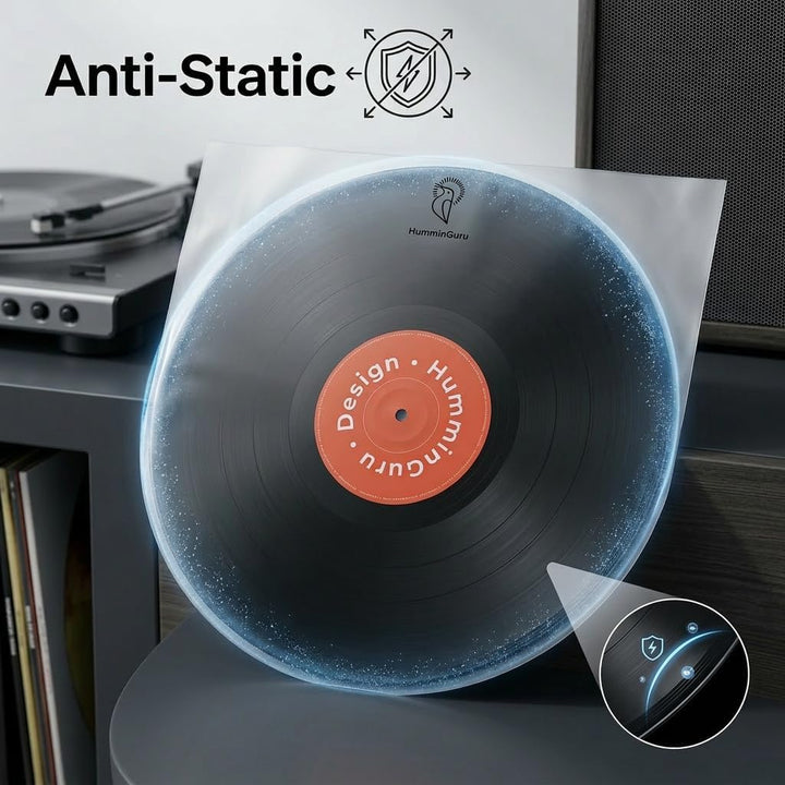 HumminGuru Vinyl-Innenhülle für Schallplatten, 10 Zoll, säurefrei &amp; antistatisch, 1,5 Mil Archiv-HDP