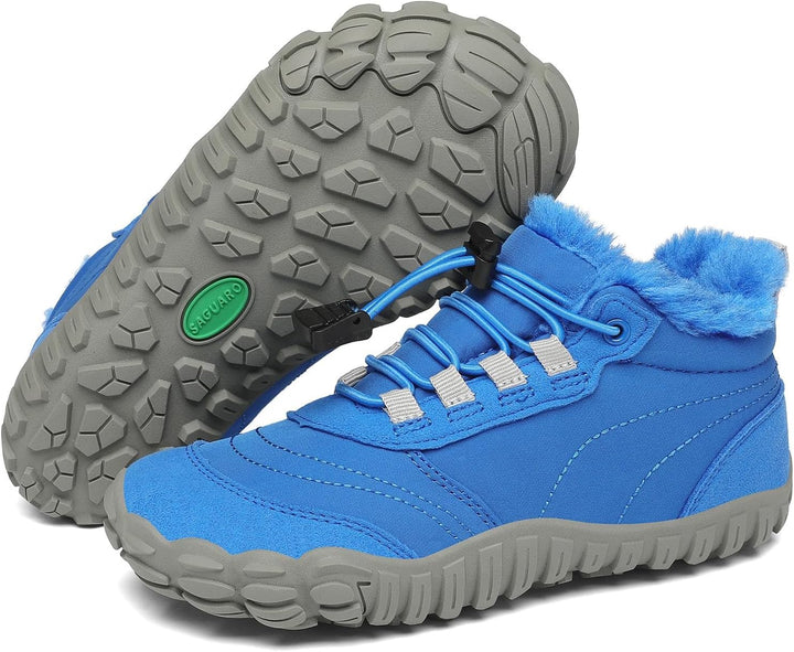 SAGUARO Kinder Winter Barfussschuhe Winterschuhe Warme Gefüttert Wanderschuhe Leicht rutschfest Wint