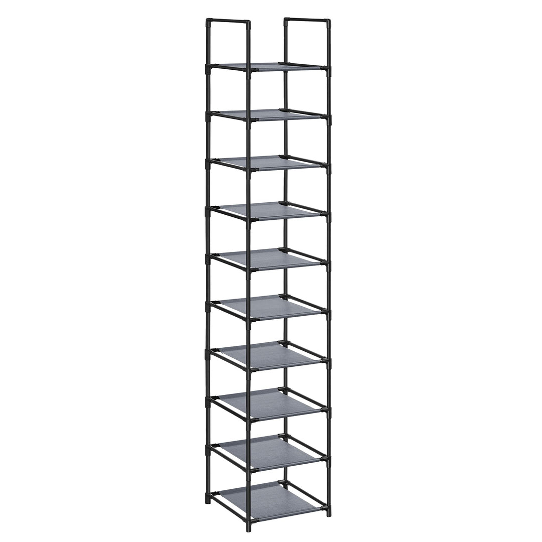 SONGMICS Schuhregal, 10 Ebenen, Schuhablage, Schuhaufbewahrung, schmal, 33 x 33 x 173 cm, Metallgest