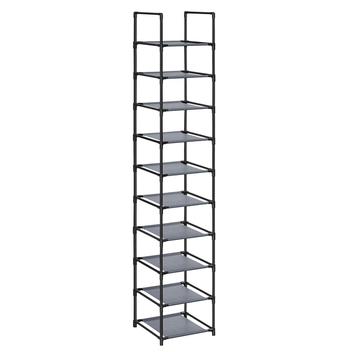 SONGMICS Schuhregal, 10 Ebenen, Schuhablage, Schuhaufbewahrung, schmal, 33 x 33 x 173 cm, Metallgest