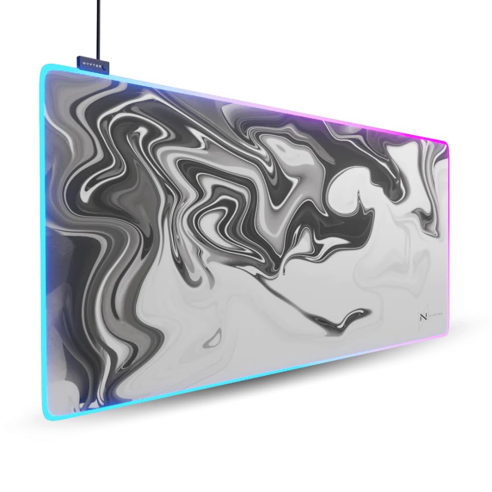 Nyfter - RGB XXL Gaming Mauspad RGB Nyfpad - 900x500mm Mousepad - Liquid Design und RGB - Premium Mo
