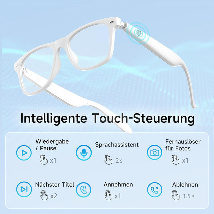 Smart Glasses Kopfhörer, Schutzbrille mit Bluetooth-Lautsprecher, UV-Schutz & Blaulichtfilter, Sprac