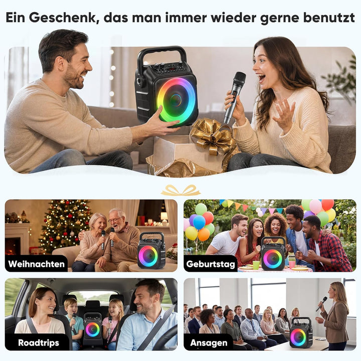 Karaoke Maschine mit 2 Karaoke Mikrofonen: Singingmate Karaoke Anlage mit 2 Mikrofonen für Erwachsen