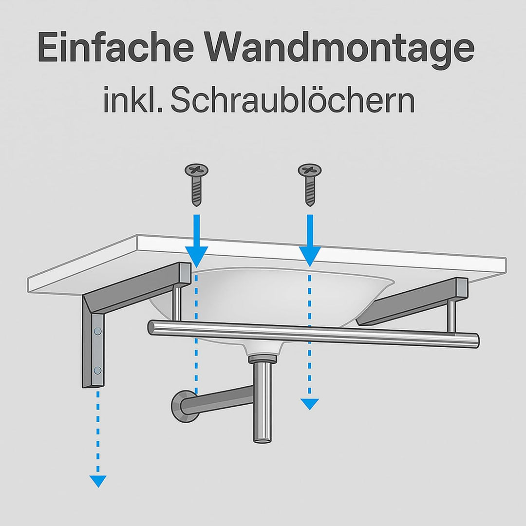 Art of Baan Waschtisch-Halterung I Wandkonsole für Waschbecken oder Waschtischplatte I Handtuch-Halt
