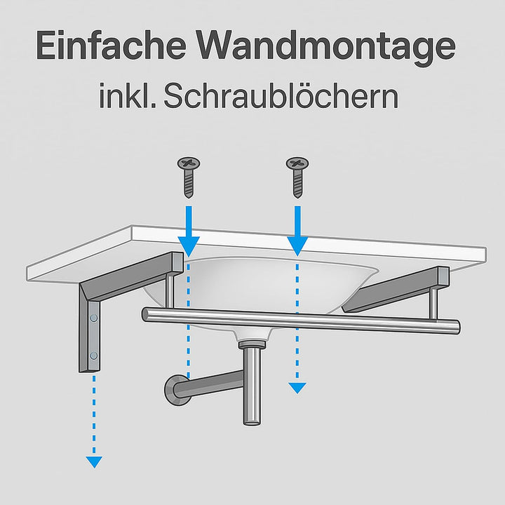 Art of Baan Waschtisch-Halterung I Wandkonsole für Waschbecken oder Waschtischplatte I Handtuch-Halt