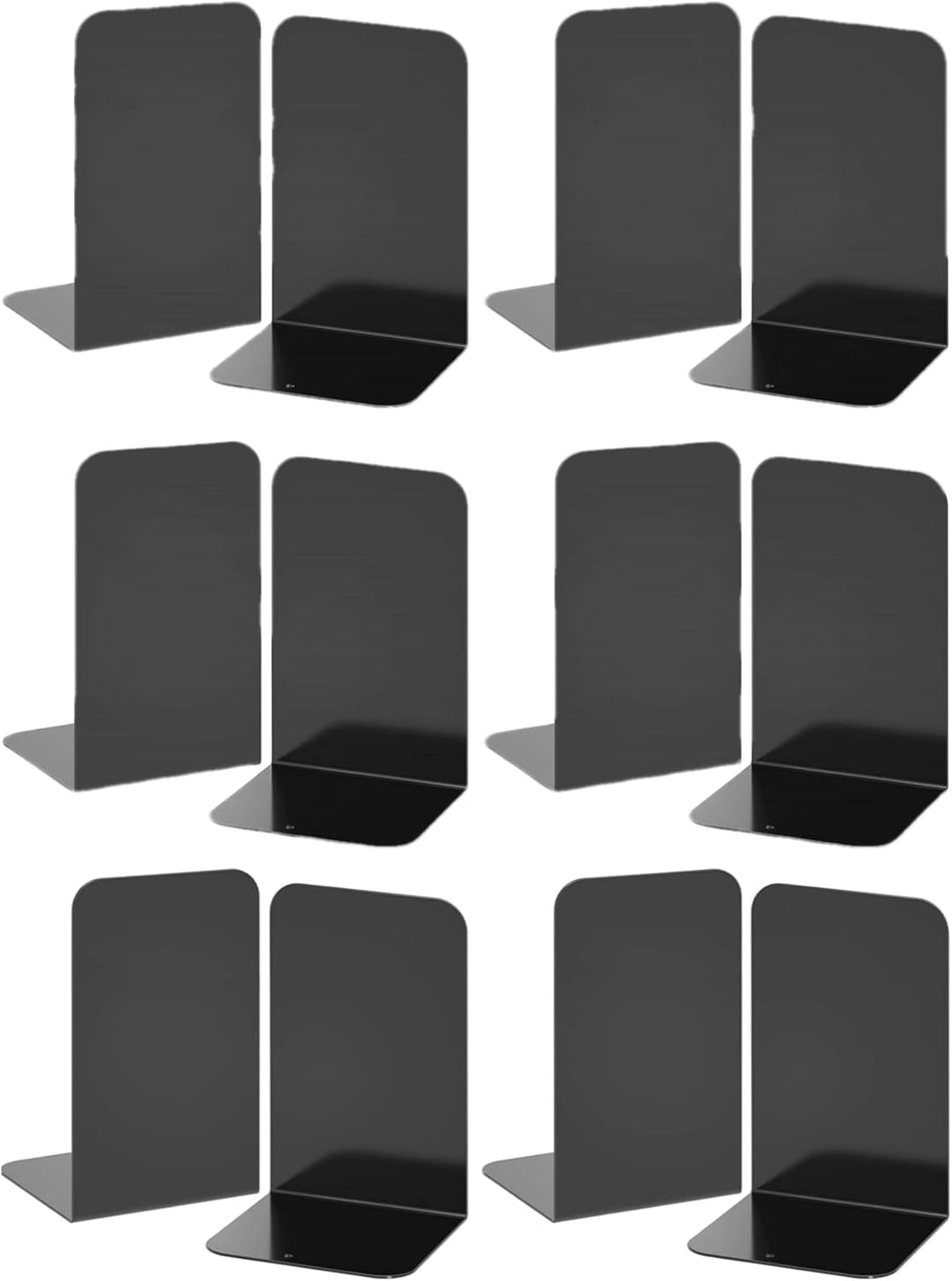 Deefongo 12 Stück Buchstütze, 20.5x13.5x9.3cm, Buchstützen aus Metall, Schwere Buchstütze für Büro S