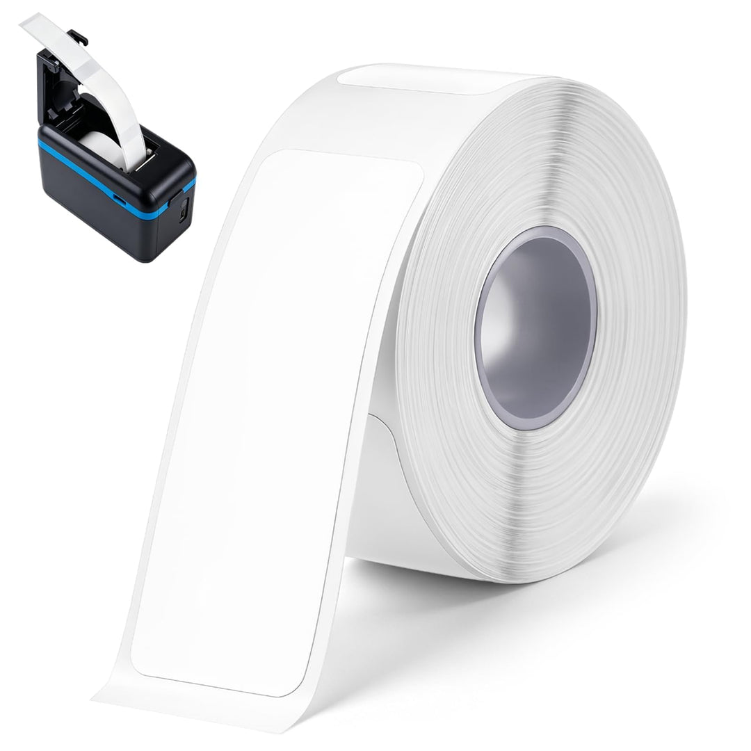 8 Rollen Thermo Etiketten Selbstklebend 14x40mm Etikettenband Weiss 14x40mm-8PCS, 14x40mm-8PCS