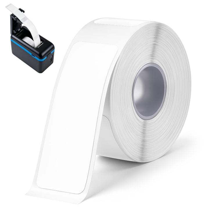 8 Rollen Thermo Etiketten Selbstklebend 14x40mm Etikettenband Weiss 14x40mm-8PCS, 14x40mm-8PCS