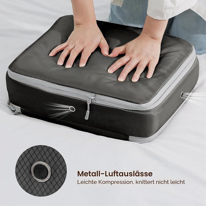 DIMJ Selbstkomprimierender Organizer - Bettwäsche Aufbewahrung, Packing Cubes Compression Bettdecken