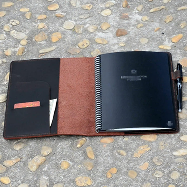 JJNUSA Kompatibel mit Rocketbook Cover Smart Business handgefertigtes Notizbuch aus echtem Leder für