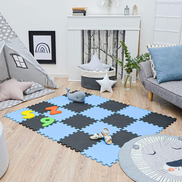 LittleTom 18 Teile Spielmatte Baby ab Null - 30x30 Schaumstoff Puzzlematte Kinder Isomatte Baby Spie