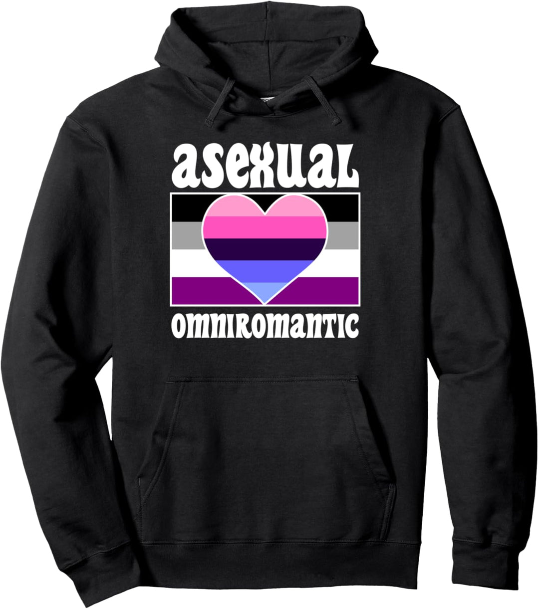 Asexual Omniromantic Pride Flag Cute Funny Ace Aesthetic Pullover Hoodie