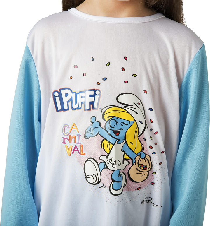Ciao 14592.2-3 Smurfette Costume Baby Official Smurfs (Size Years) with Cape The Disguise, Blue, Whi