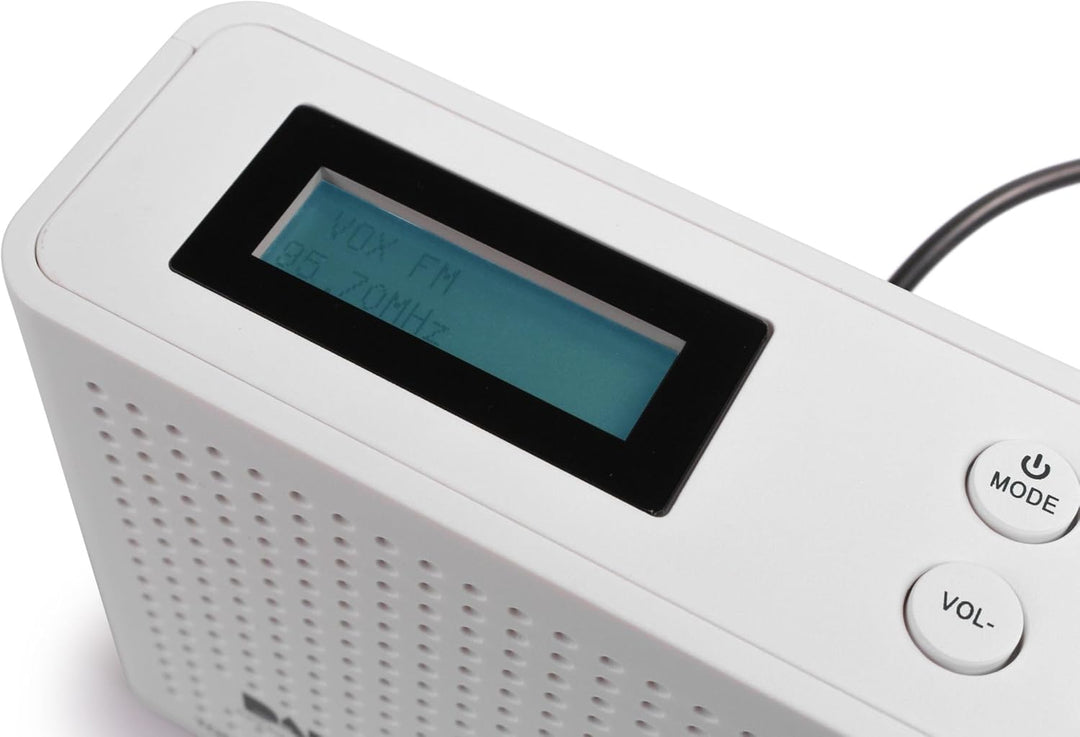 RED OPTICUM Ton 3 FM/ DAB/ DAB+ Radio weiss - Tragbares UKW Radio mit Lautsprecher & Kopfhöreranschl