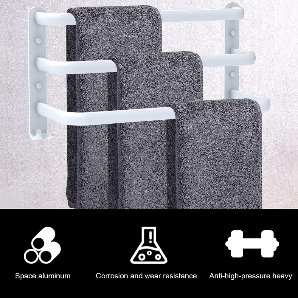HONPHIER Handtuchhalter Bad 3 Tier Handtuchstange Badezimmer Aluminium Wand-handtuchhalter Handtuchh