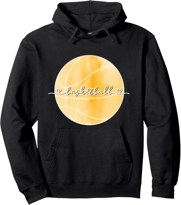 Liebe Basketball Aquarell Pastellgelb Pullover Hoodie